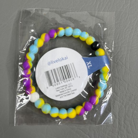Lokai Bracelets Purple Yellow & Blue Tie-Dye Theme New Sealed NWT - Picture 2 of 3